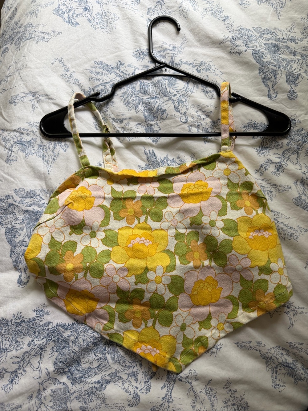 Show Me Your MuMu Yellow Green Floral Crop Bandana style Top